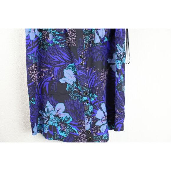 Yumi Kim Women XS Flowy Tank Top Blue Floral Sleeveless Racerback‎ Summer - Picture 4 of 11